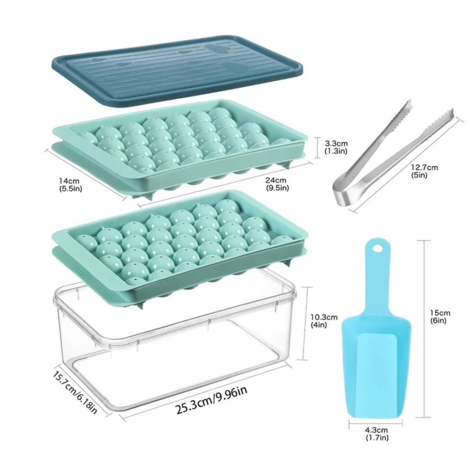 FrostSphere Eiswürfelform | Platzsparende Eisform mit 33 Rastern für perfekte Kühlung