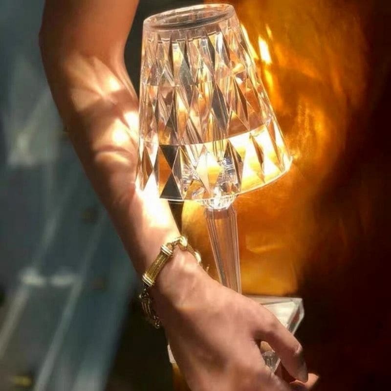 GlimmerLux - Tischlampe aus Kristall mit 3-stufigem Touch-Dimmer