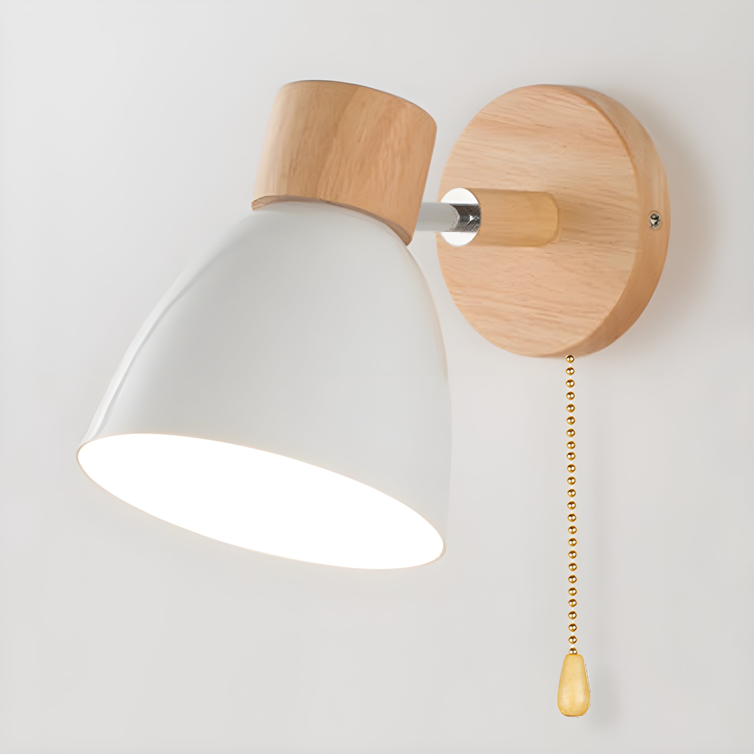 Holz Nordische Wandlampe mit Schalter für das Schlafzimmer