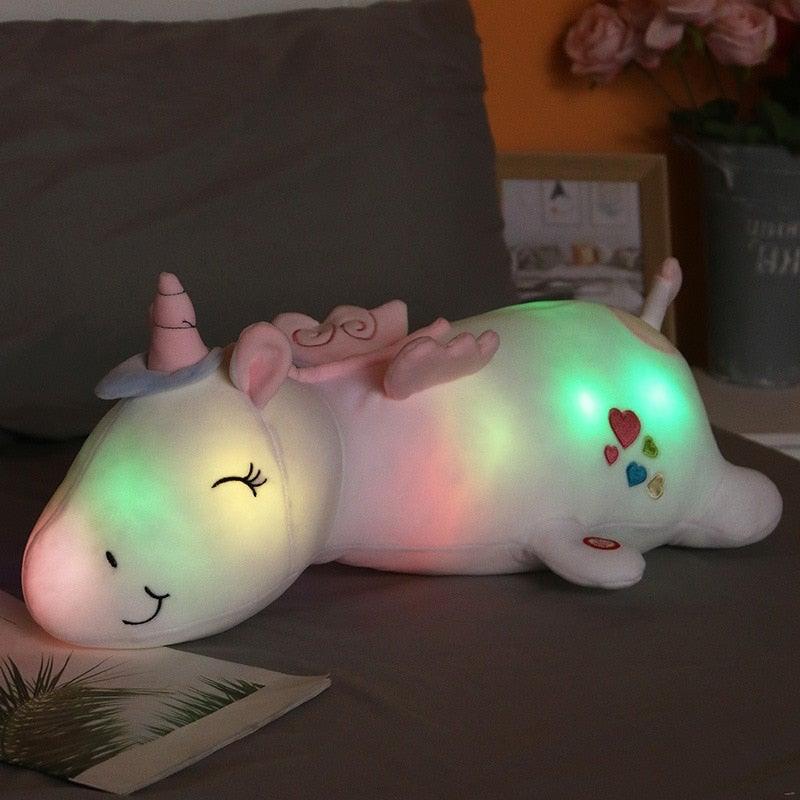 Lunacorn Leuchtendes Einhorn Plüsch Kuscheltier mit Regenbogen-LEDs für Kinder