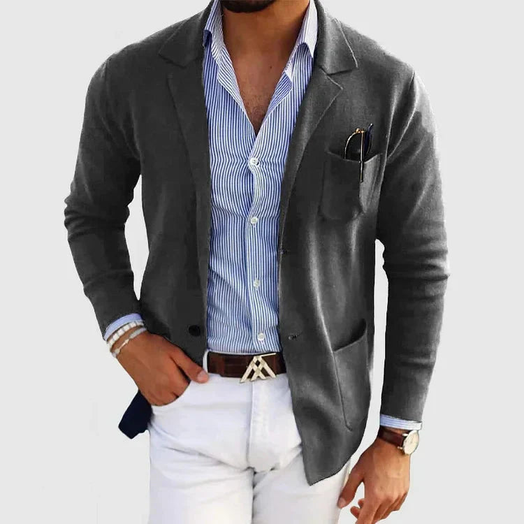 Herbstlicher Herrenblazer mit Casual-Knopftaschen und Reverskragen - Lorenzo