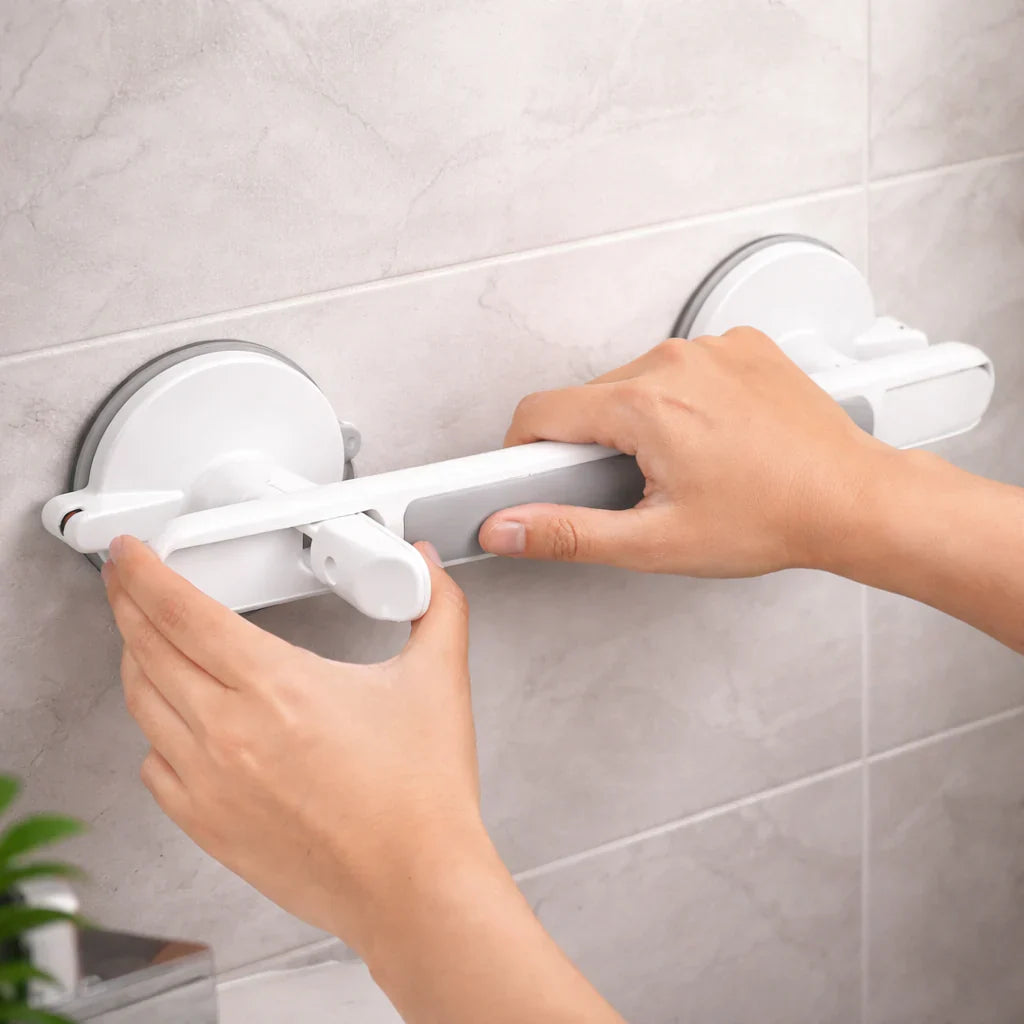 Haltegriff für Dusche, Bad oder Toilette | Saugnapfgriff für Senioren ohne Bohren | SeniGrip
