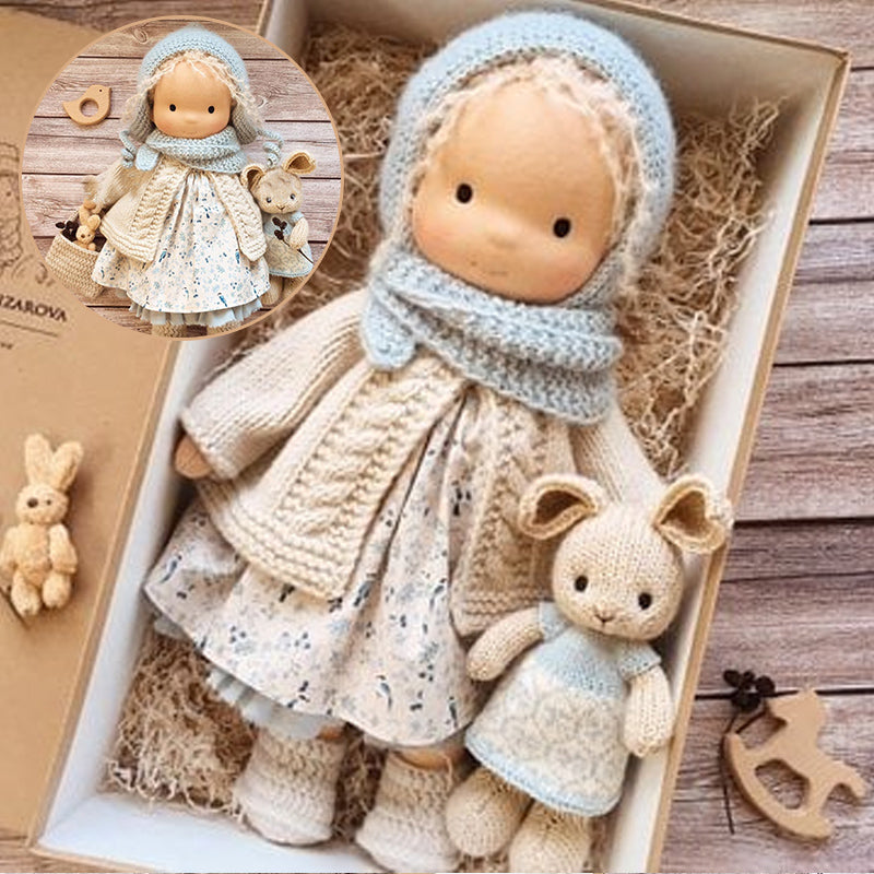 Handgemachte Waldorf-Puppe - Bio-Baumwolle | Polka Dots Design