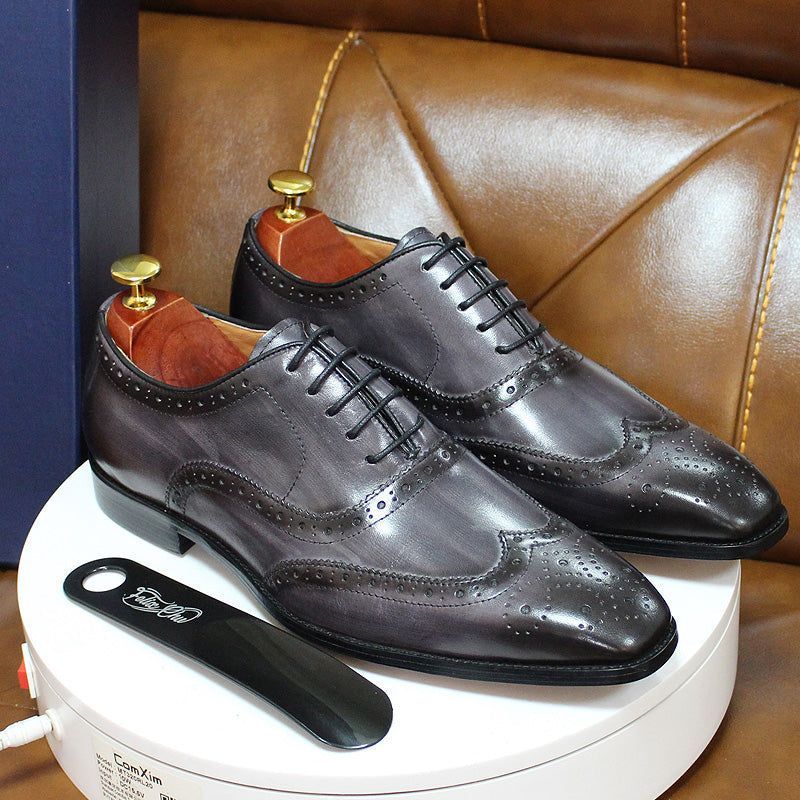 Handgefertigte Herren Oxford Schuhe Leder Brogue Dress Klassische Geschäftliche Formelle Schuhe