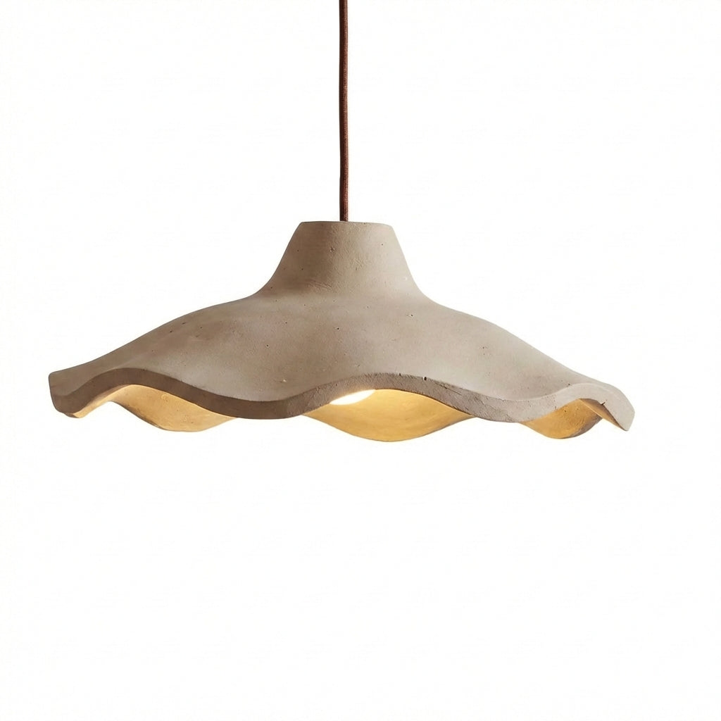 Japanische Vintage-Zement-Blumenpendelleuchte | 1-Licht