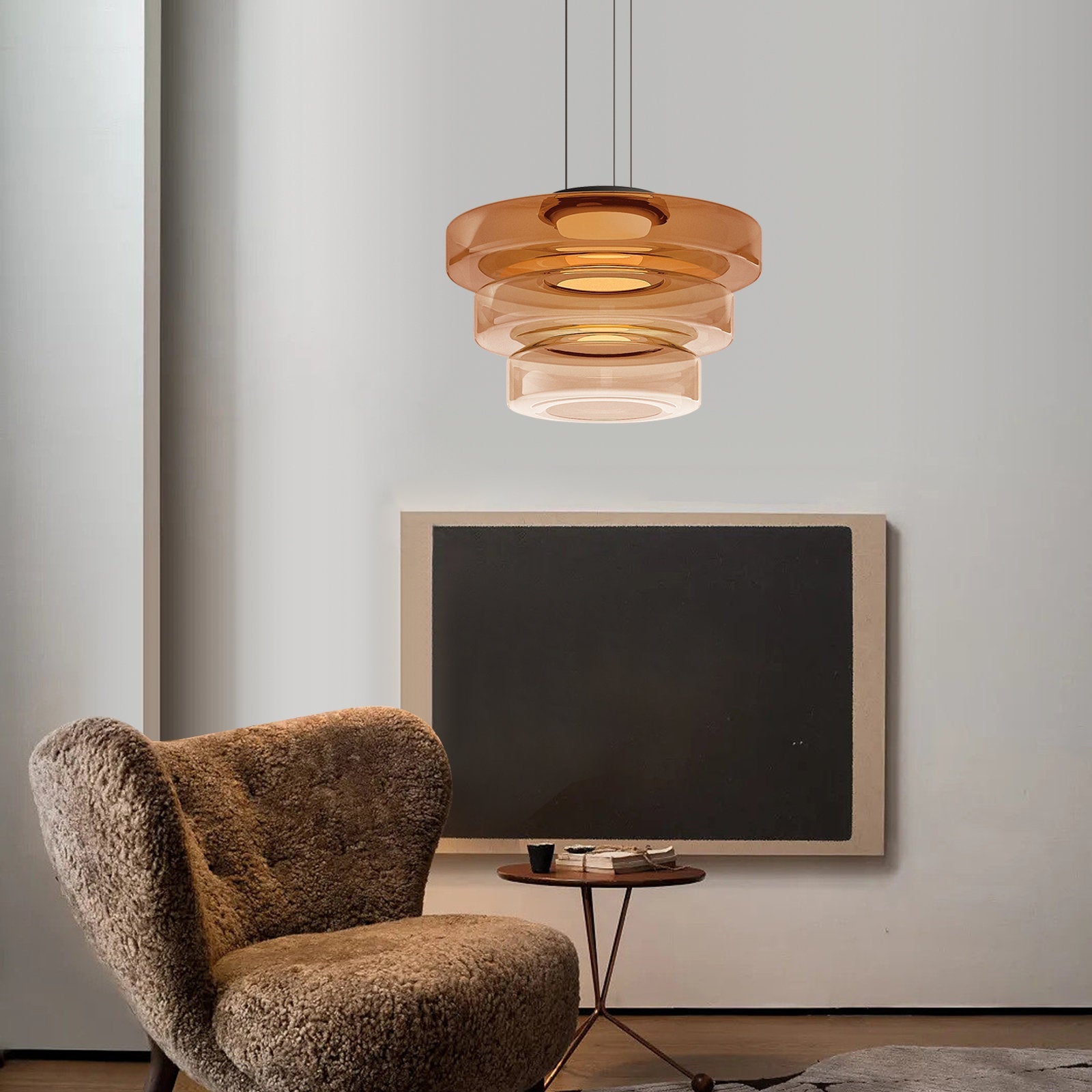 Glas Pendelleuchte im Bauhaus-Stil