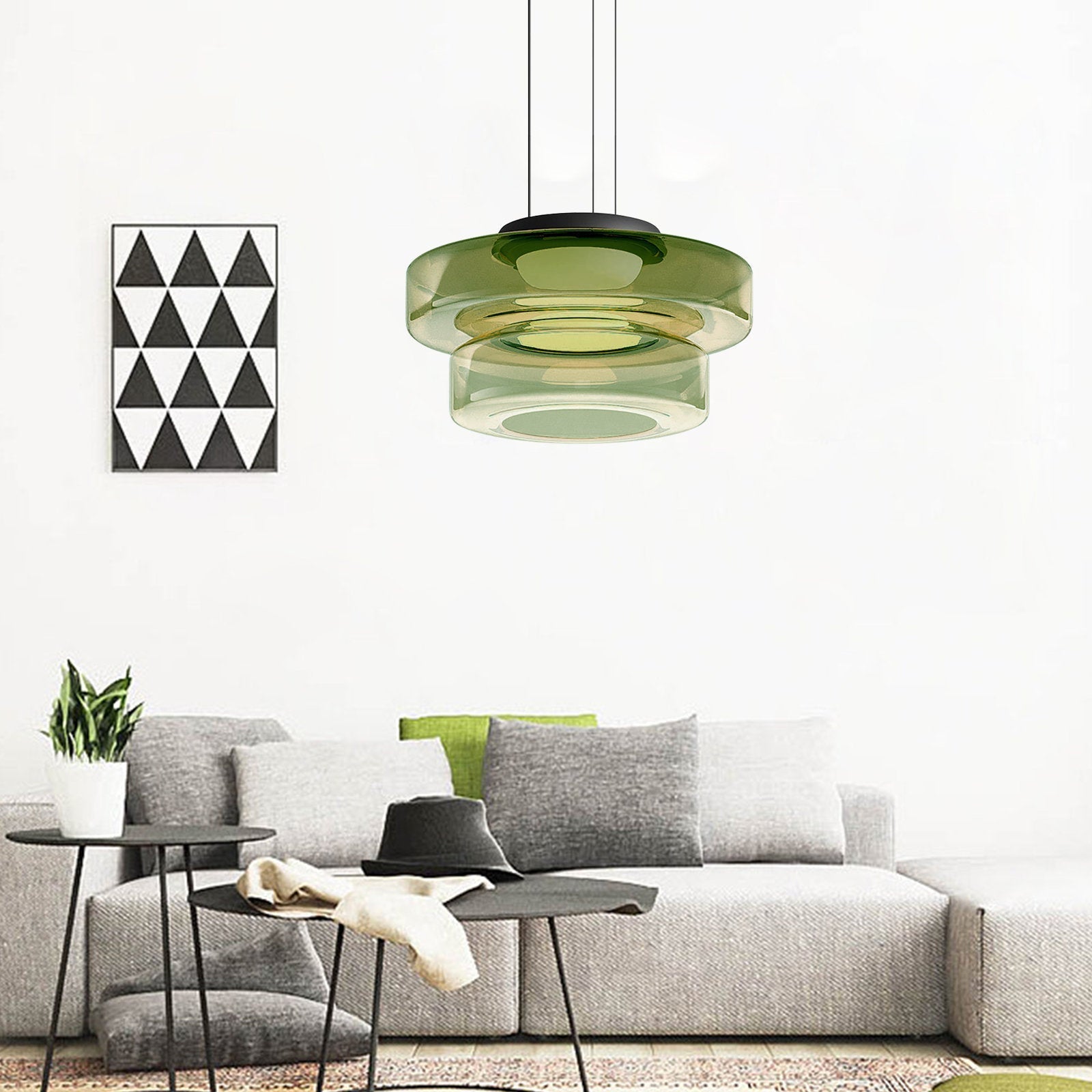 Glas Pendelleuchte im Bauhaus-Stil