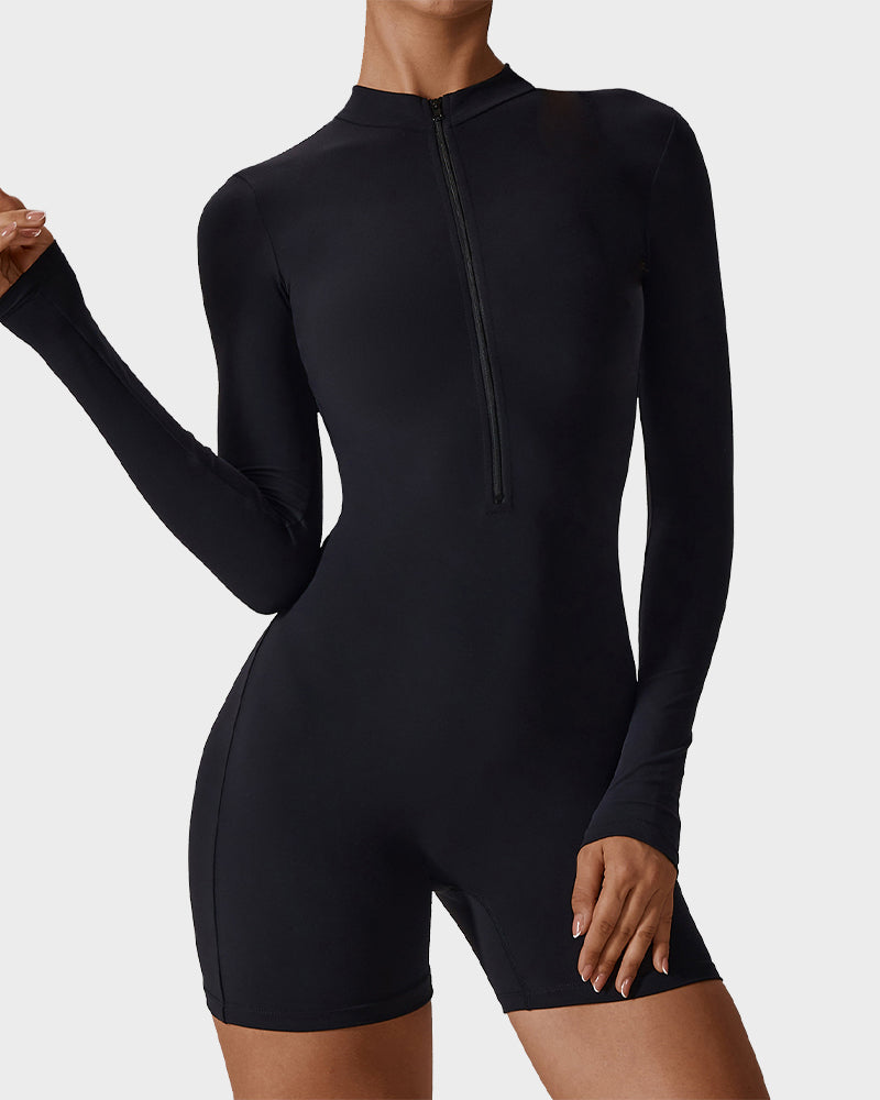 EliteFit Luxe Zip Jumpsuit Shorts | Leichtgewicht und stilvolles Workout-Essential für ultimativen Komfort und Leistung