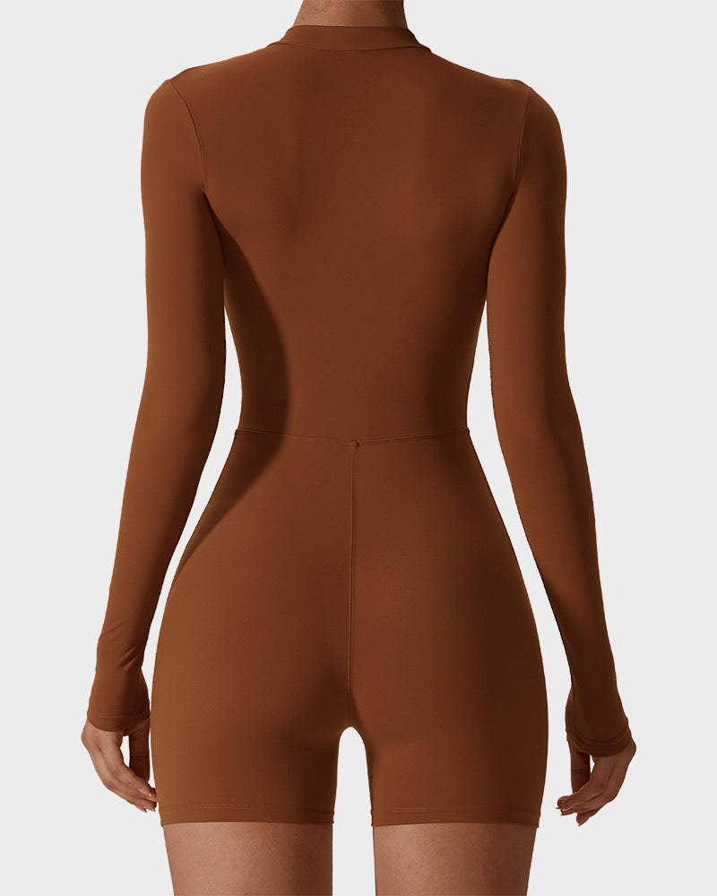 EliteFit Luxe Zip Jumpsuit Shorts | Leichtgewicht und stilvolles Workout-Essential für ultimativen Komfort und Leistung