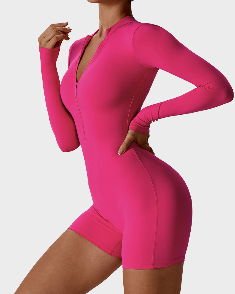 EliteFit Luxe Zip Jumpsuit Shorts | Leichtgewicht und stilvolles Workout-Essential für ultimativen Komfort und Leistung