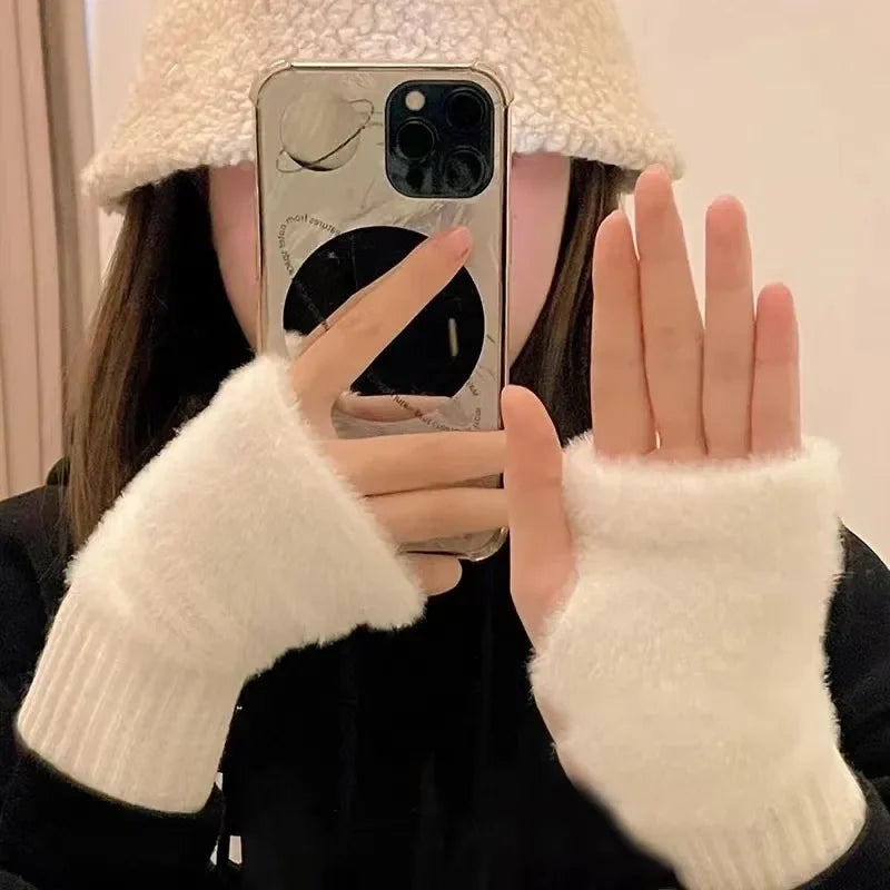 Unisex Fleece Fingerlose Handschuhe – Warm, Weich und Funktional