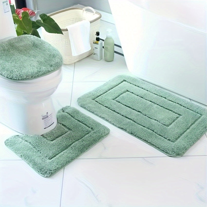 SoftStep Luxe Badezimmermatte Set – Rutschfest, Schnell Trocknend und Waschbar