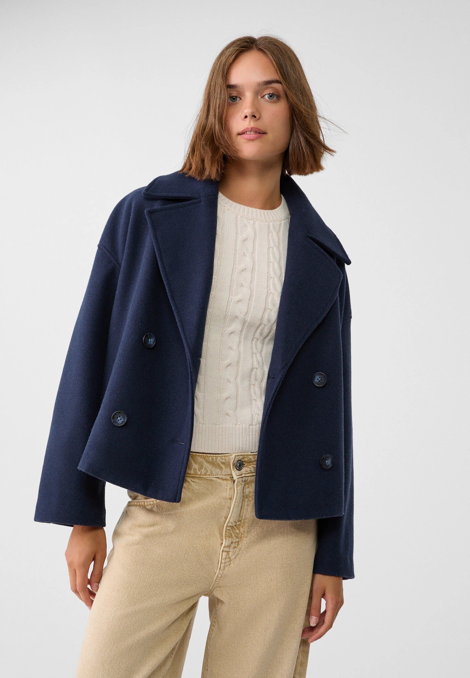 Anna™ Kurze Doppelreiher Jacke
