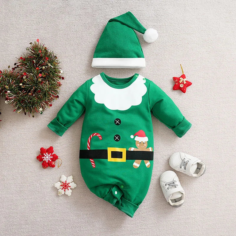 SantaSnug™ – Weiches Weihnachtskostüm aus Baumwolle – Baby erste Weihnachtsoutfit
