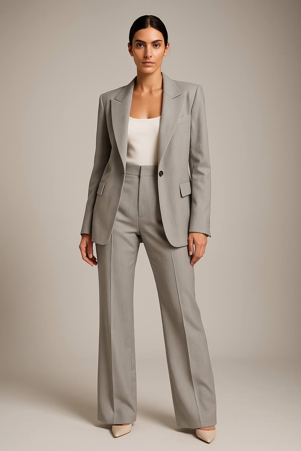 Elegantes Zweiteiliges Damen Set – Blazer mit Hose aus Luftiger Stoff