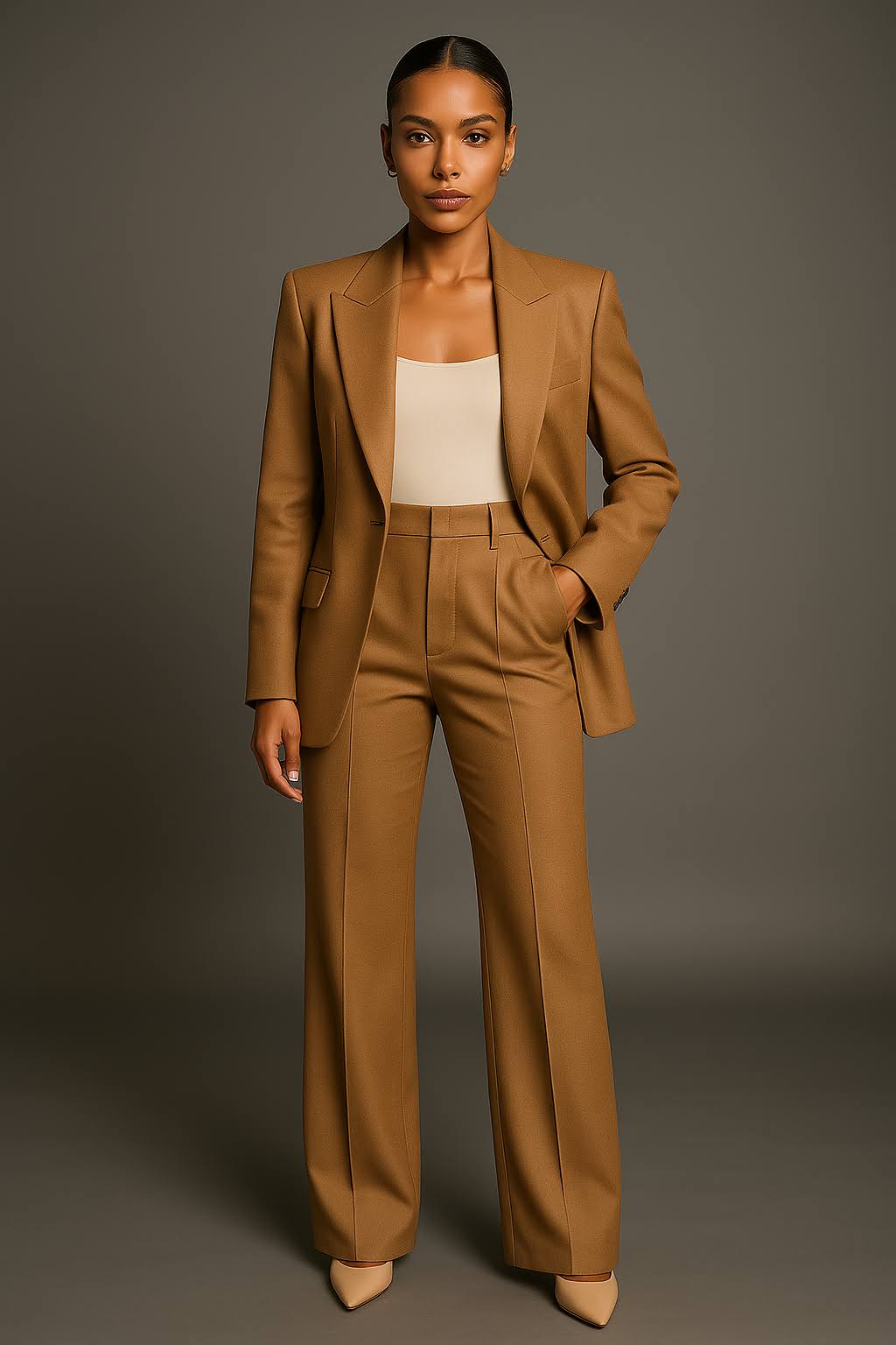 Elegantes Zweiteiliges Damen Set – Blazer mit Hose aus Luftiger Stoff