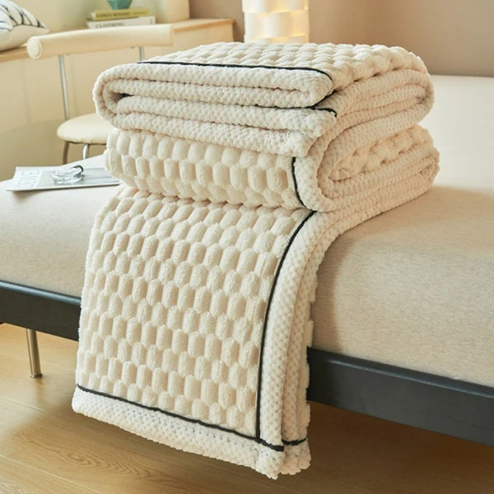 Sherpa-Fleece-Decke mit Bubbeldesign – Weiche, warme Kuscheldecke für Sofa und Schlafzimmer