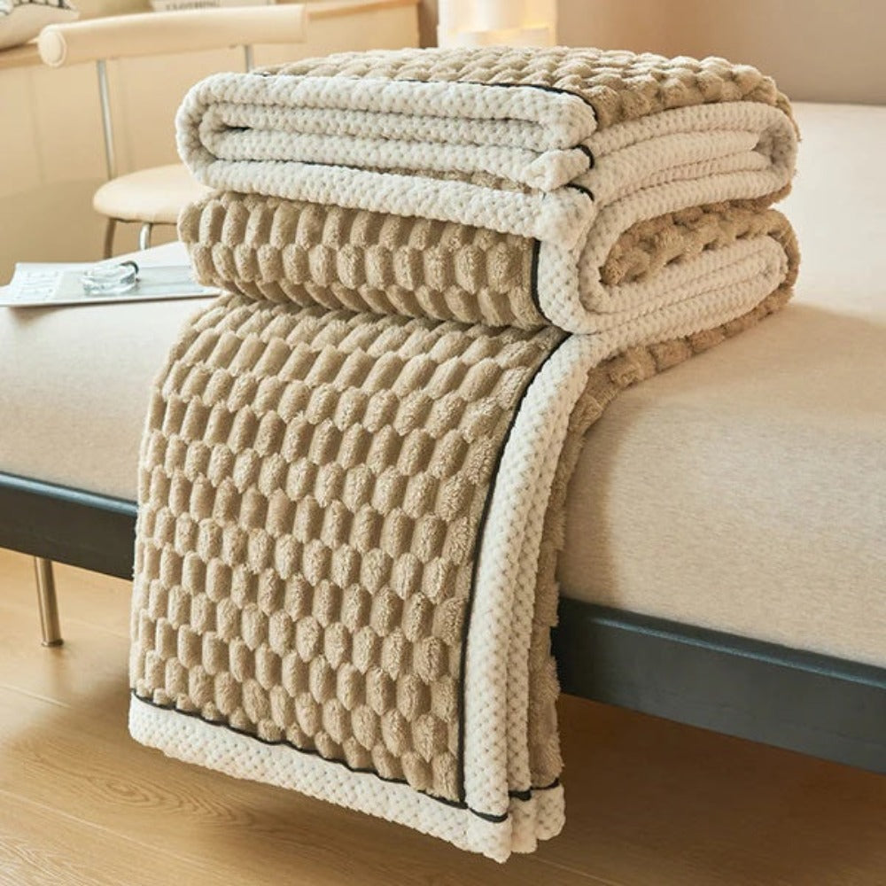 Sherpa-Fleece-Decke mit Bubbeldesign – Weiche, warme Kuscheldecke für Sofa und Schlafzimmer