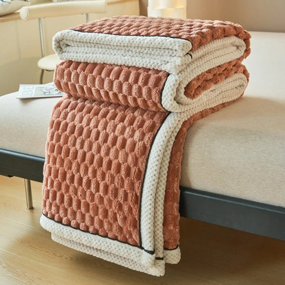 Sherpa-Fleece-Decke mit Bubbeldesign – Weiche, warme Kuscheldecke für Sofa und Schlafzimmer