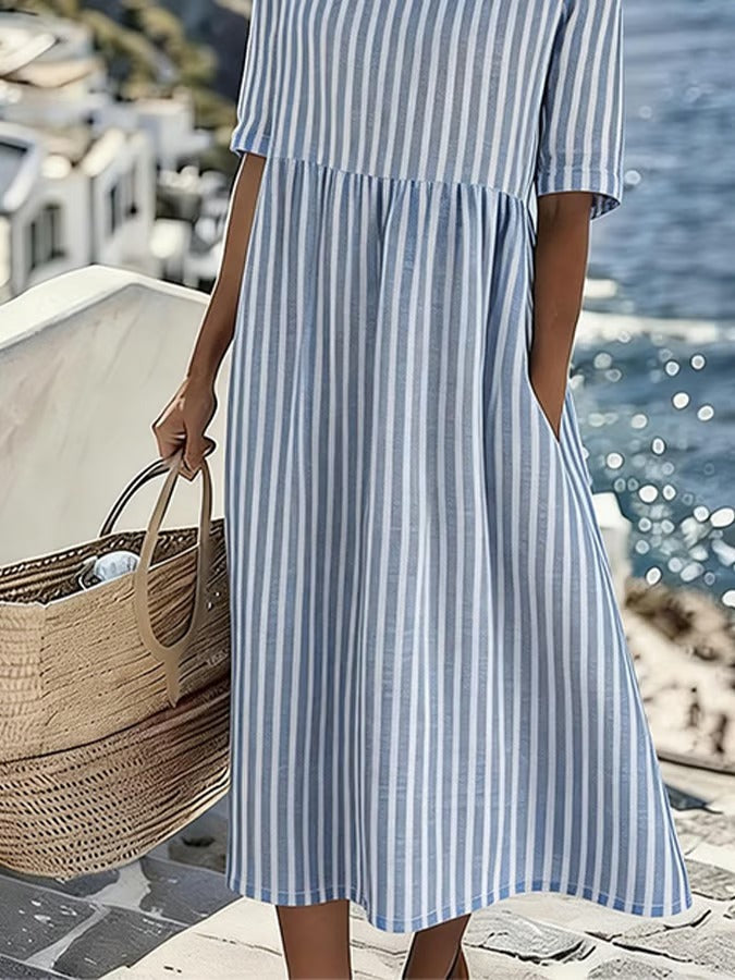 Andema | Lässiges Gestreiftes Midikleid für Sommertage