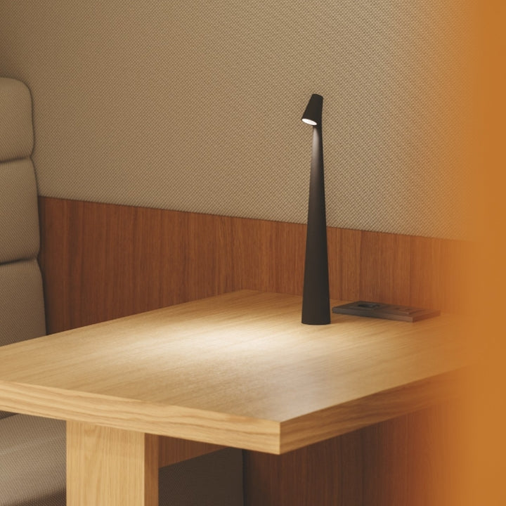 Skulptur Tischlampe Drahtlose LED Lampe Massives Aluminium 10000mAh Akku 3-Stufen Dimmung CRI 90 USB-C Ladeanschluss Warmweiß 2700K