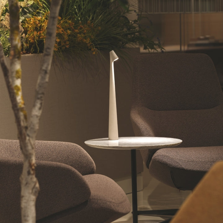 Skulptur Tischlampe Drahtlose LED Lampe Massives Aluminium 10000mAh Akku 3-Stufen Dimmung CRI 90 USB-C Ladeanschluss Warmweiß 2700K