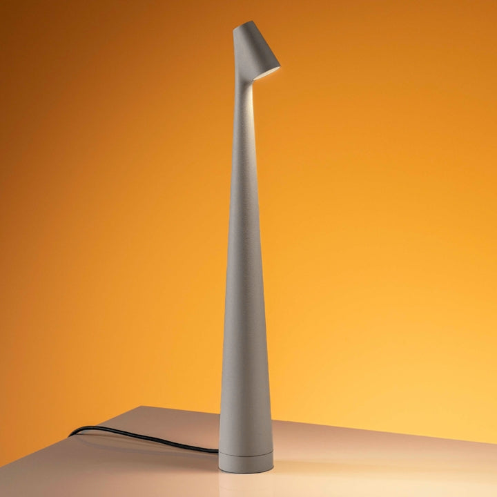 Skulptur Tischlampe Drahtlose LED Lampe Massives Aluminium 10000mAh Akku 3-Stufen Dimmung CRI 90 USB-C Ladeanschluss Warmweiß 2700K