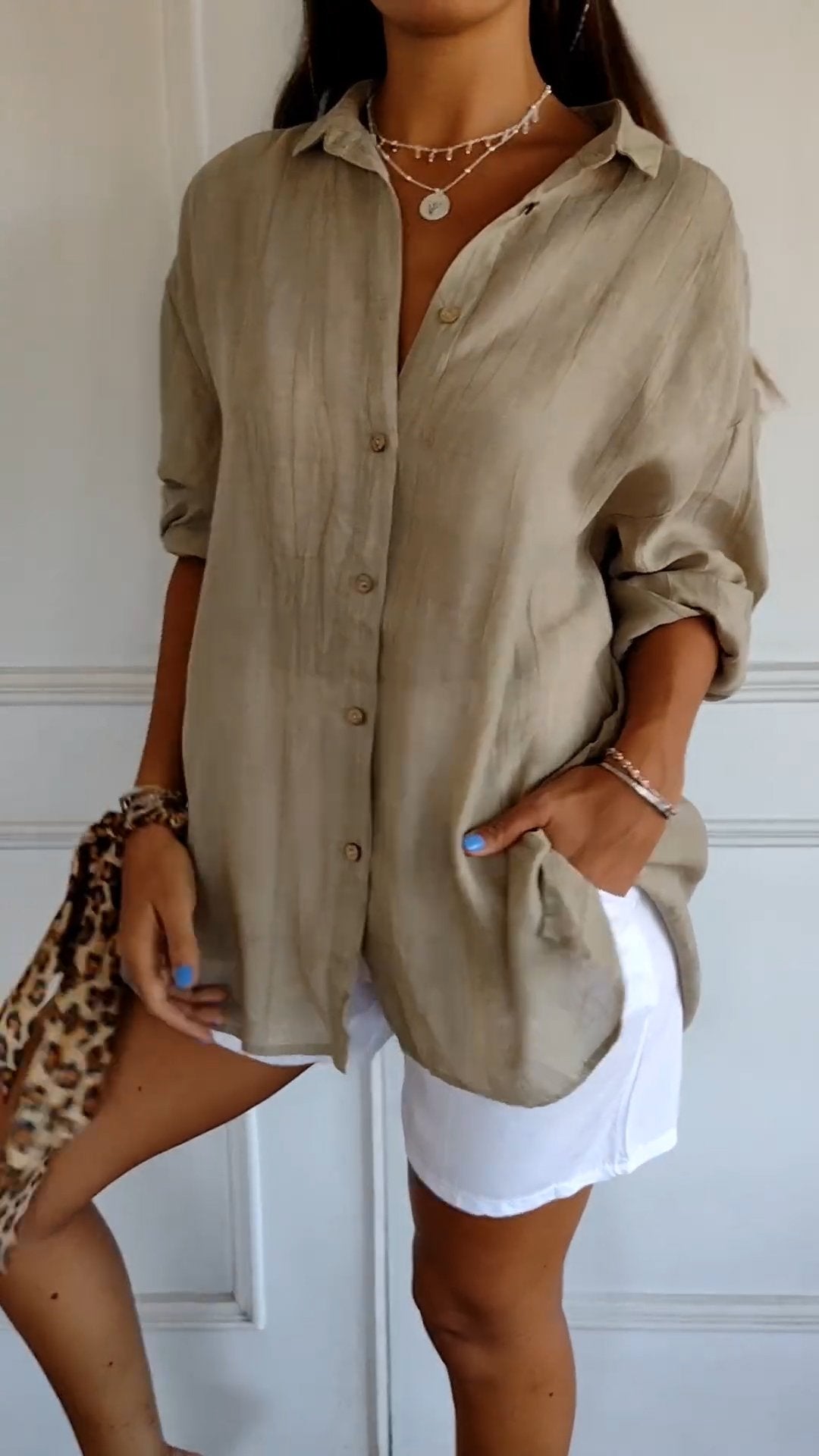 Elegante leichte Bluse für Damen | Lange Ärmel