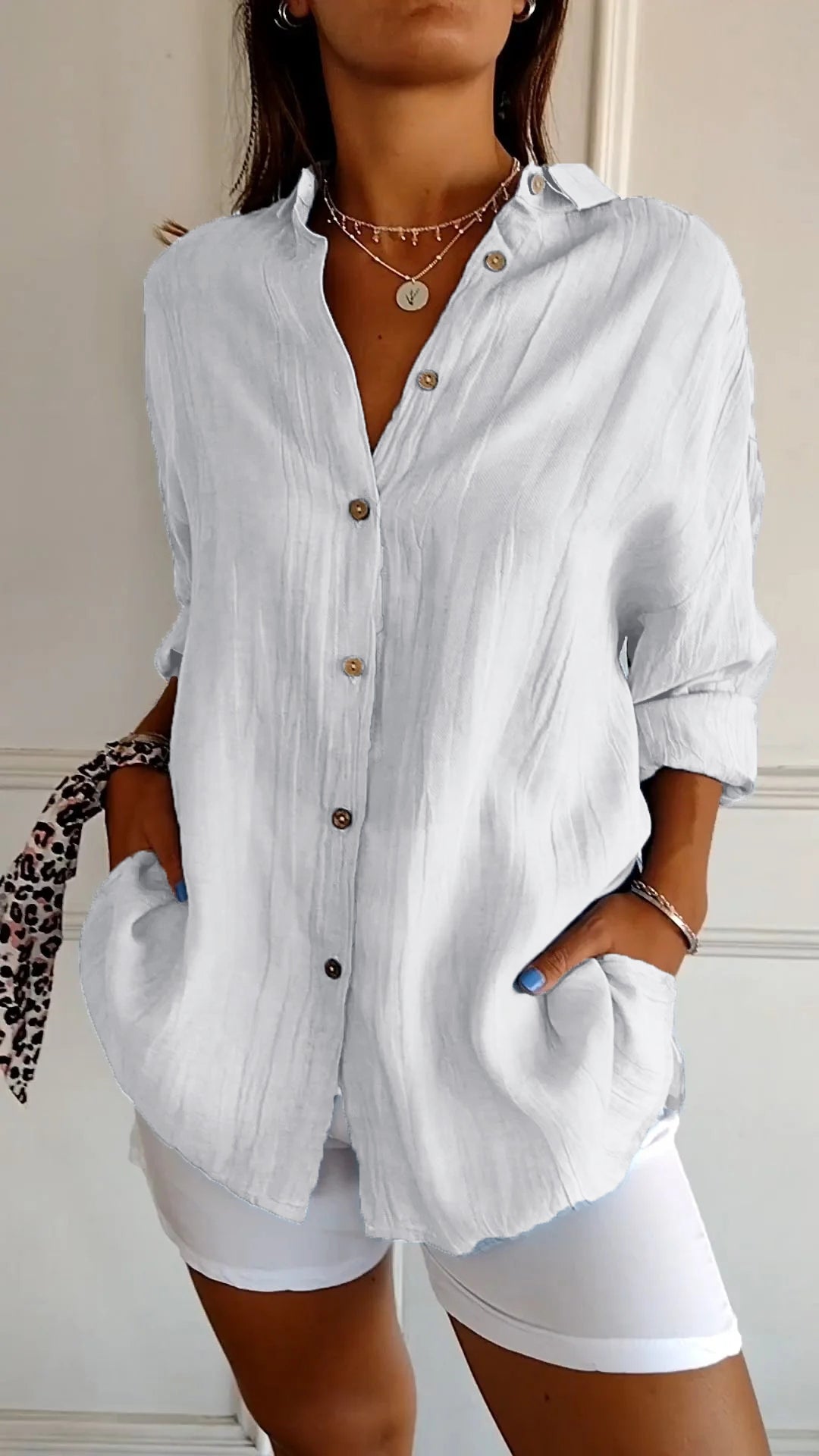 Elegante leichte Bluse für Damen | Lange Ärmel