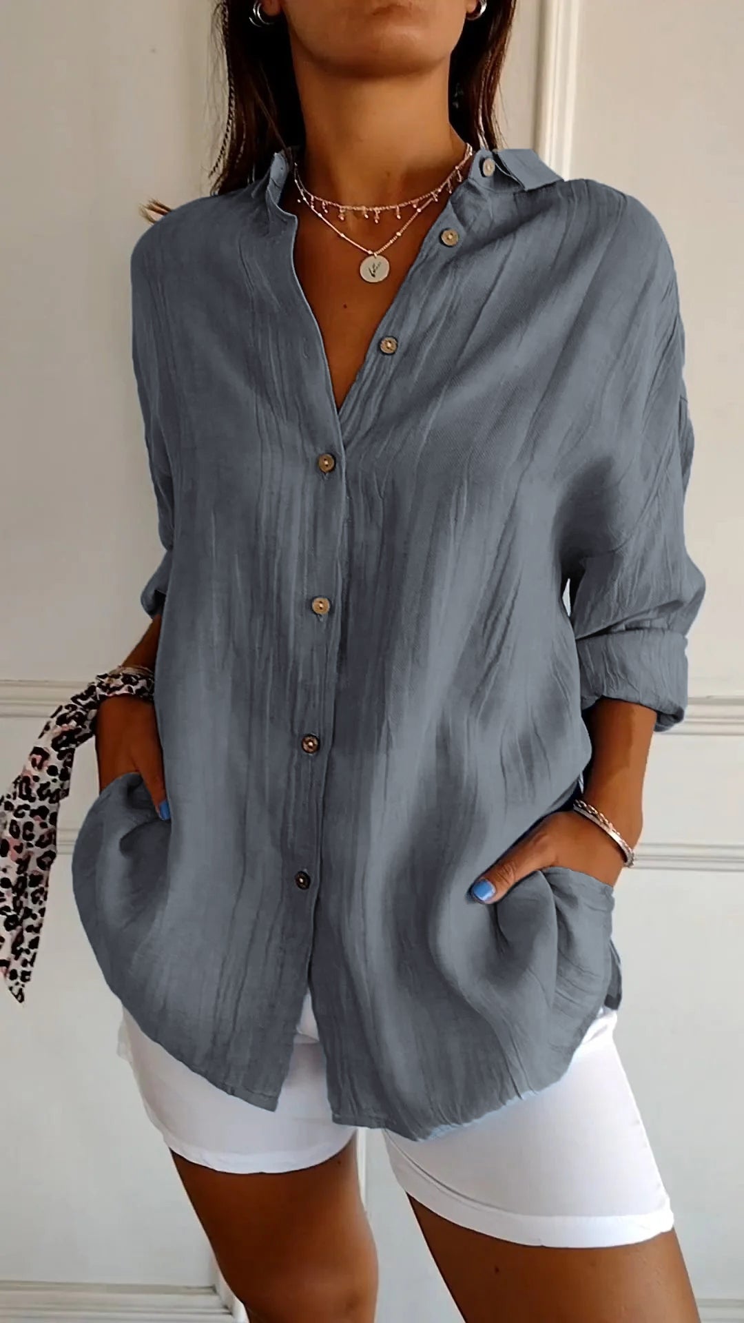 Elegante leichte Bluse für Damen | Lange Ärmel