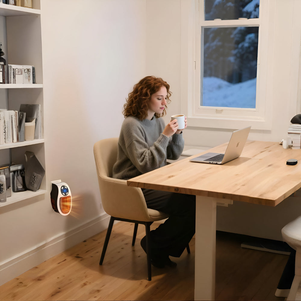 Keramischer Heizlüfter | Heizung für Steckdose | Leiser Mini-Heizlüfter | ThermoDock