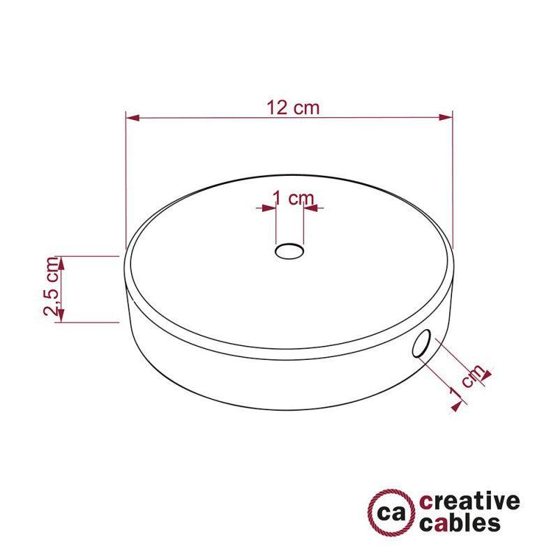 Rosette für 1 Lampe Ø12 Matt Weiß mit Seitenlöchern