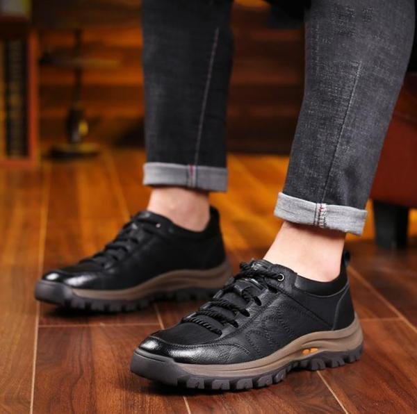 Echtes Leder Handgenähte Freizeitschuhe Herren