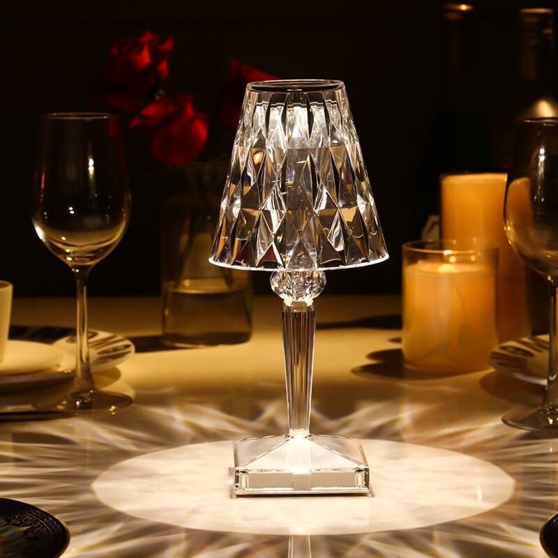 GlimmerLux - Tischlampe aus Kristall mit 3-stufigem Touch-Dimmer