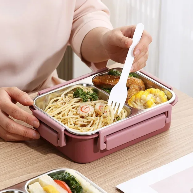 Lunchbox | Thermobehälter für Essen | Brotdose mit Fächern aus Edelstahl | Wärmecontainer | Esskraft