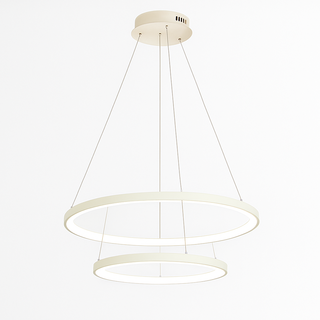 Design-Luster mit LED-Hängeringen Deco