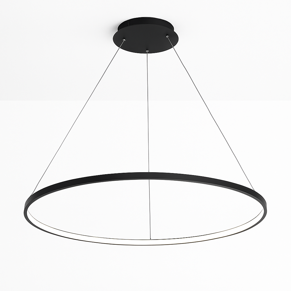 Design-Luster mit LED-Hängeringen Deco
