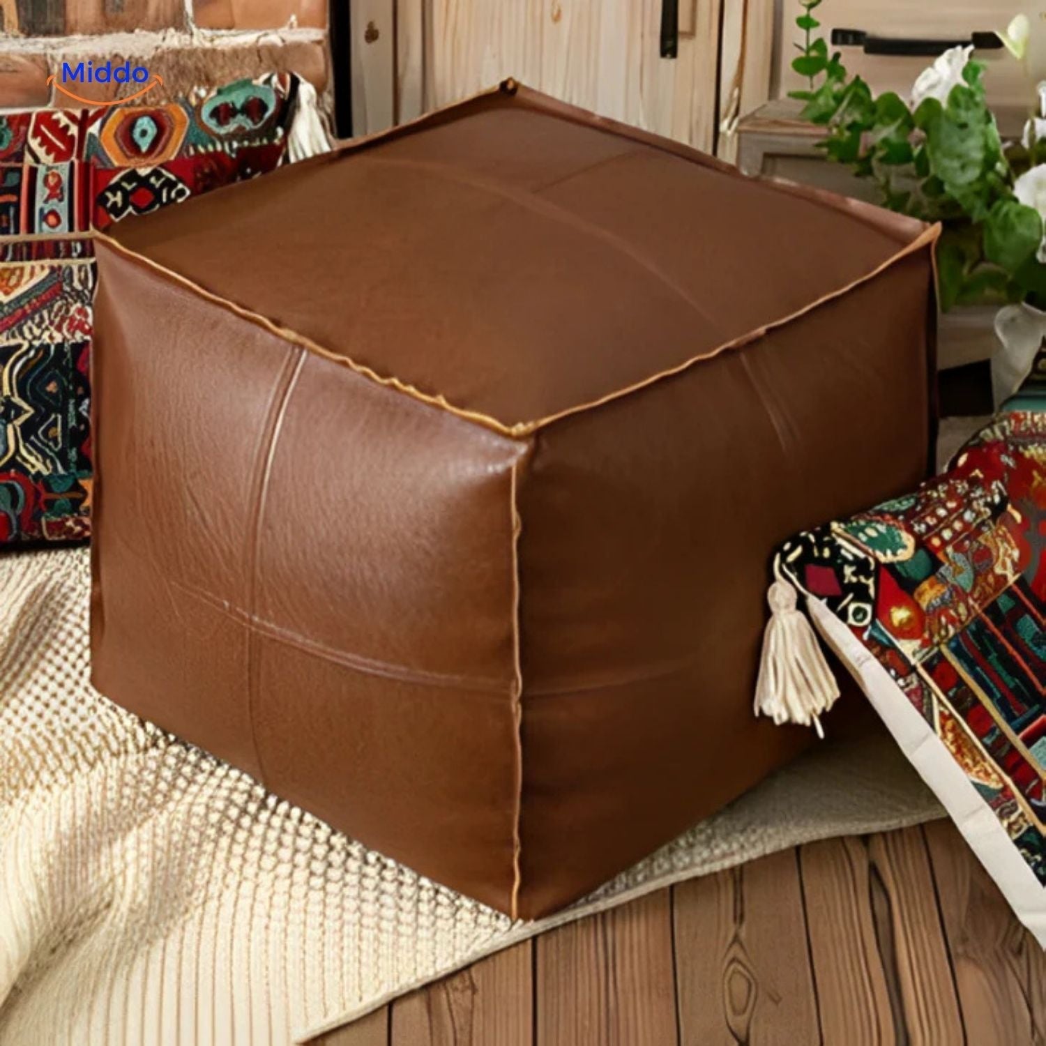LuxuraNest Tatami Pouf Kissen | Nachhaltig, komfortabel und nachfüllbar für ultimativen Sitzkomfort