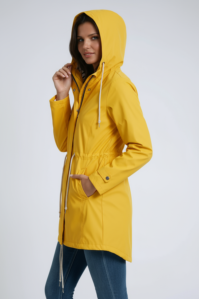 Damen Parka mit Kapuze und Kordelzug – Stilvolle Jacke mit Verstellbarem Bund