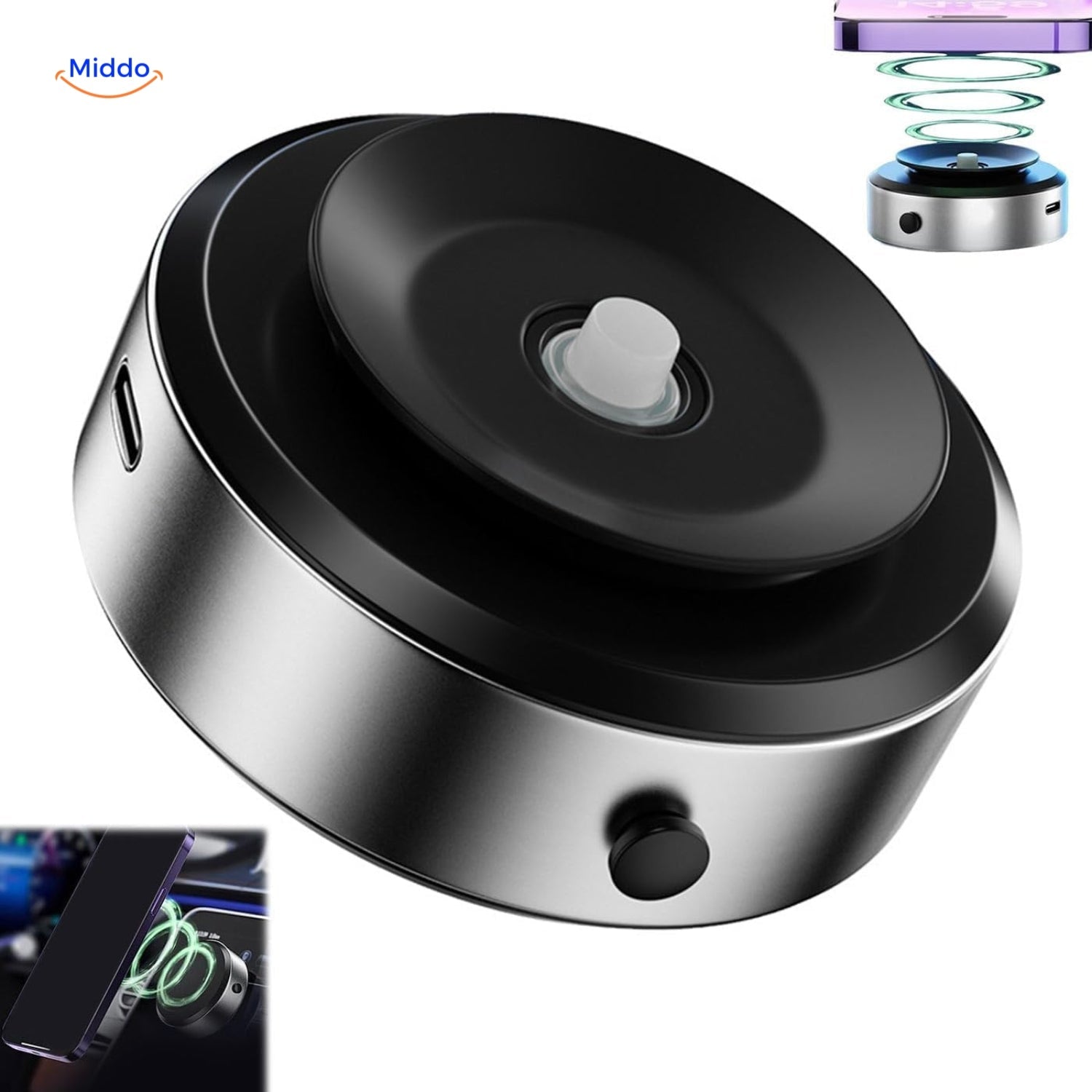 MagnaGrip Auto Halterung | Tragbare 360° Halterung mit starkem Magnet-Saugnapf für sicheren Halt