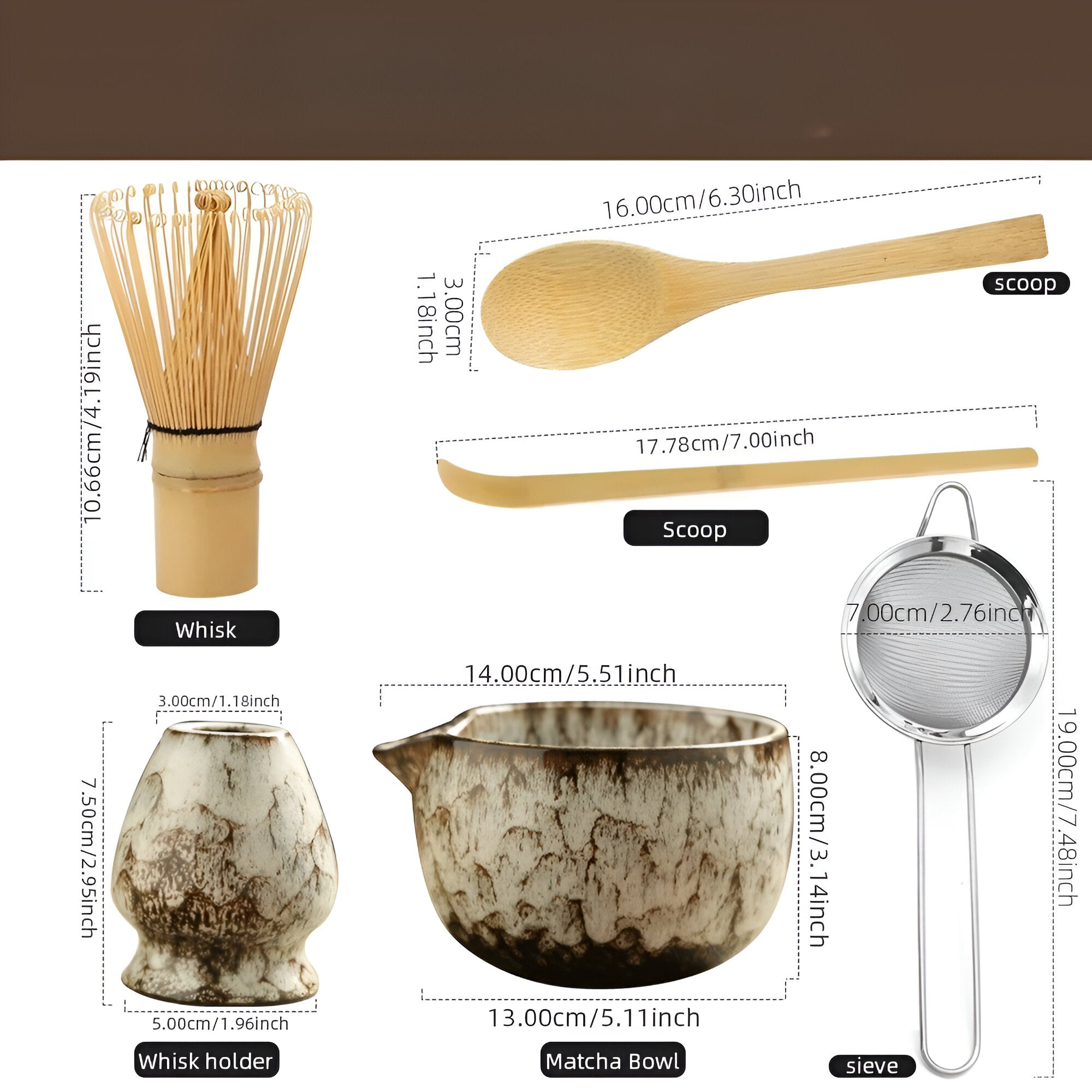 Matcha Keramikset - Traditionelle Tee-Zeremonie | 6 Teile
