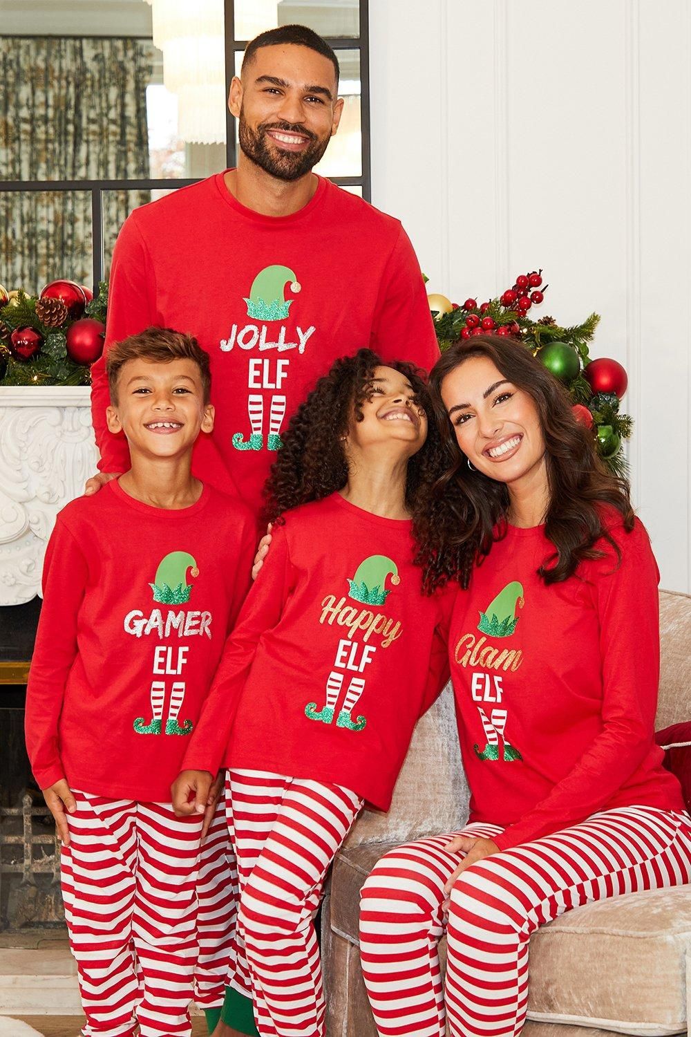 Kann Stripe Elf passende Familien-Weihnachtspajamas