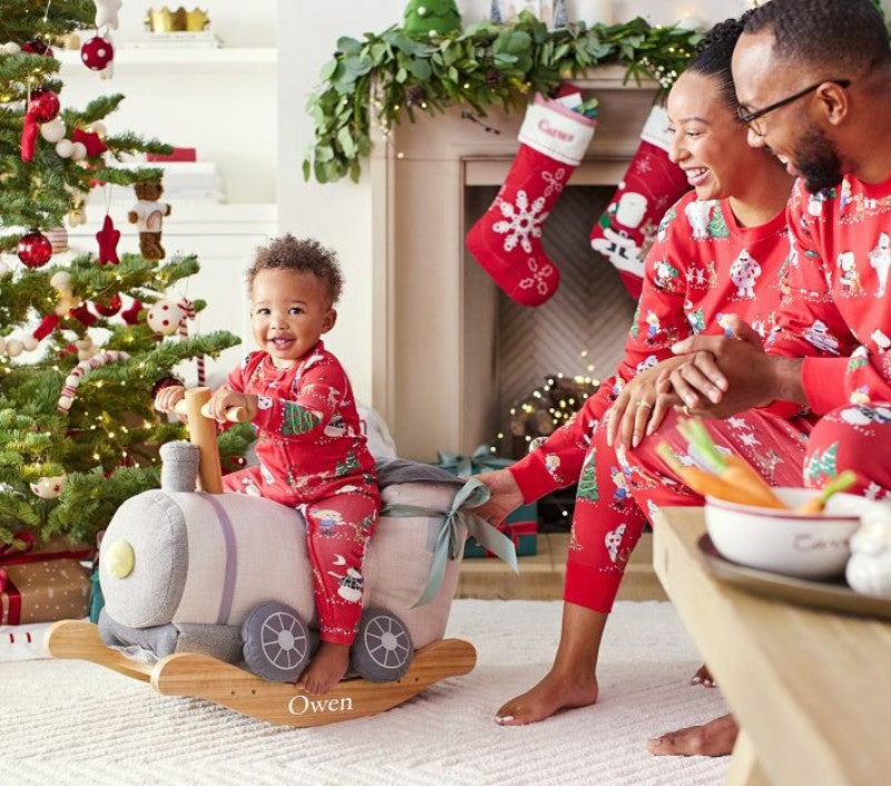 Rote Schneemann passende Familien-Weihnachtspajamas