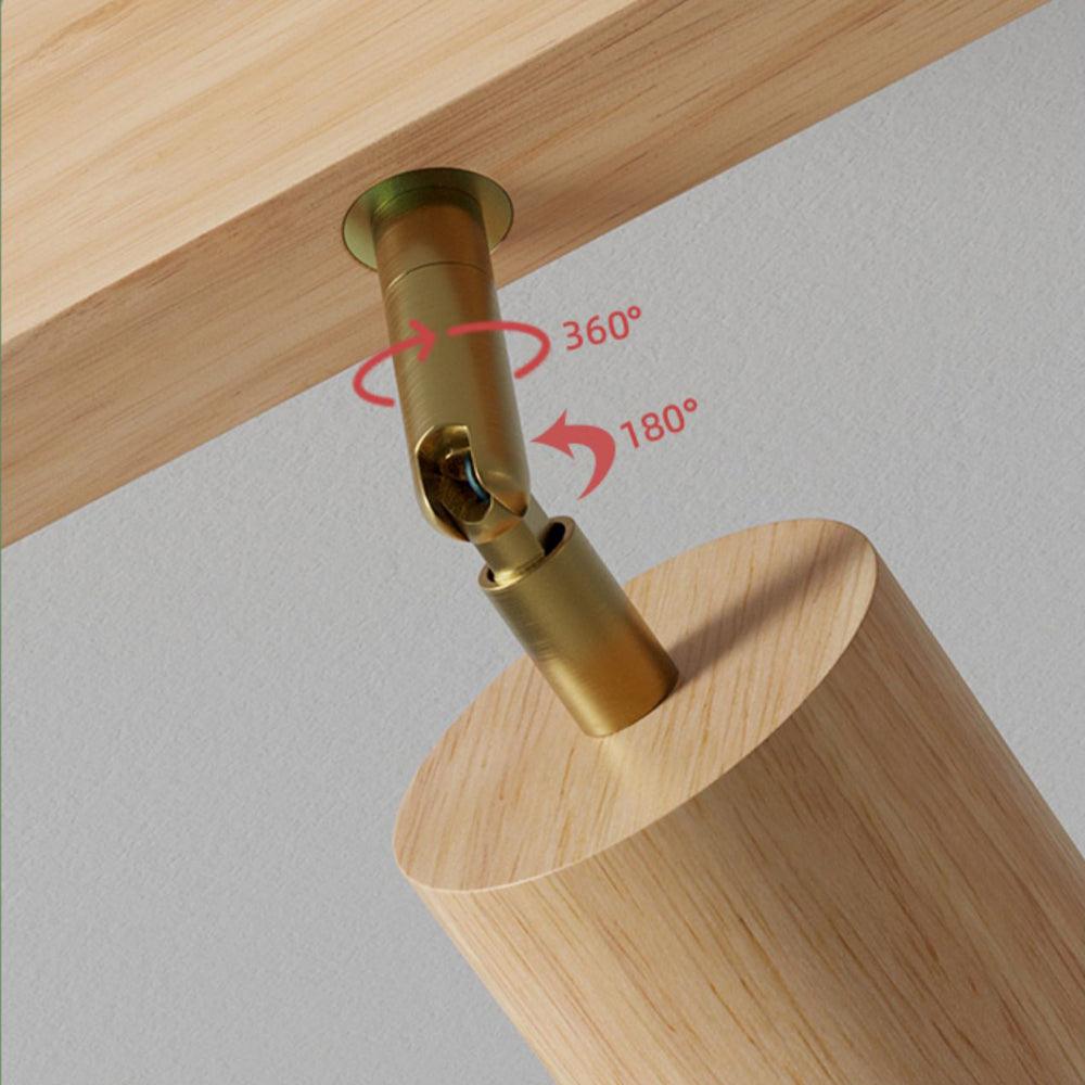 Verstellbare Holz-Deckenlampe Minimalistisch Massivholz