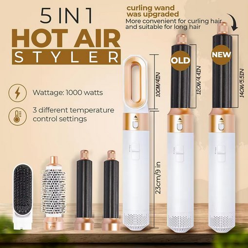 Professioneller 5-in-1 Airstyler - Innovativer Haistyler mit Coanda-Effekt