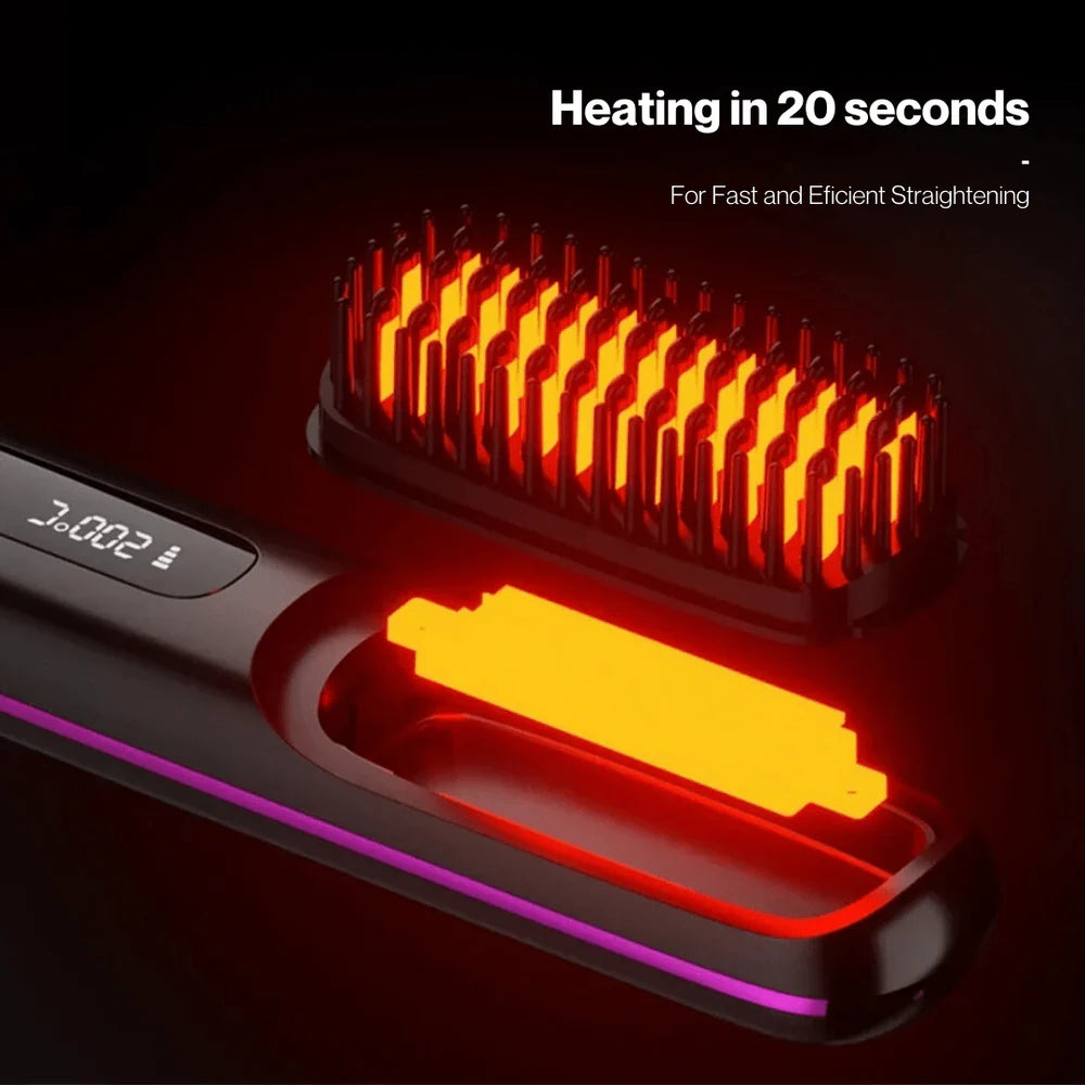 StyleEase Elektrischer LCD-Haarstyler-Kamm | Glatt, Stil und Glanz unterwegs