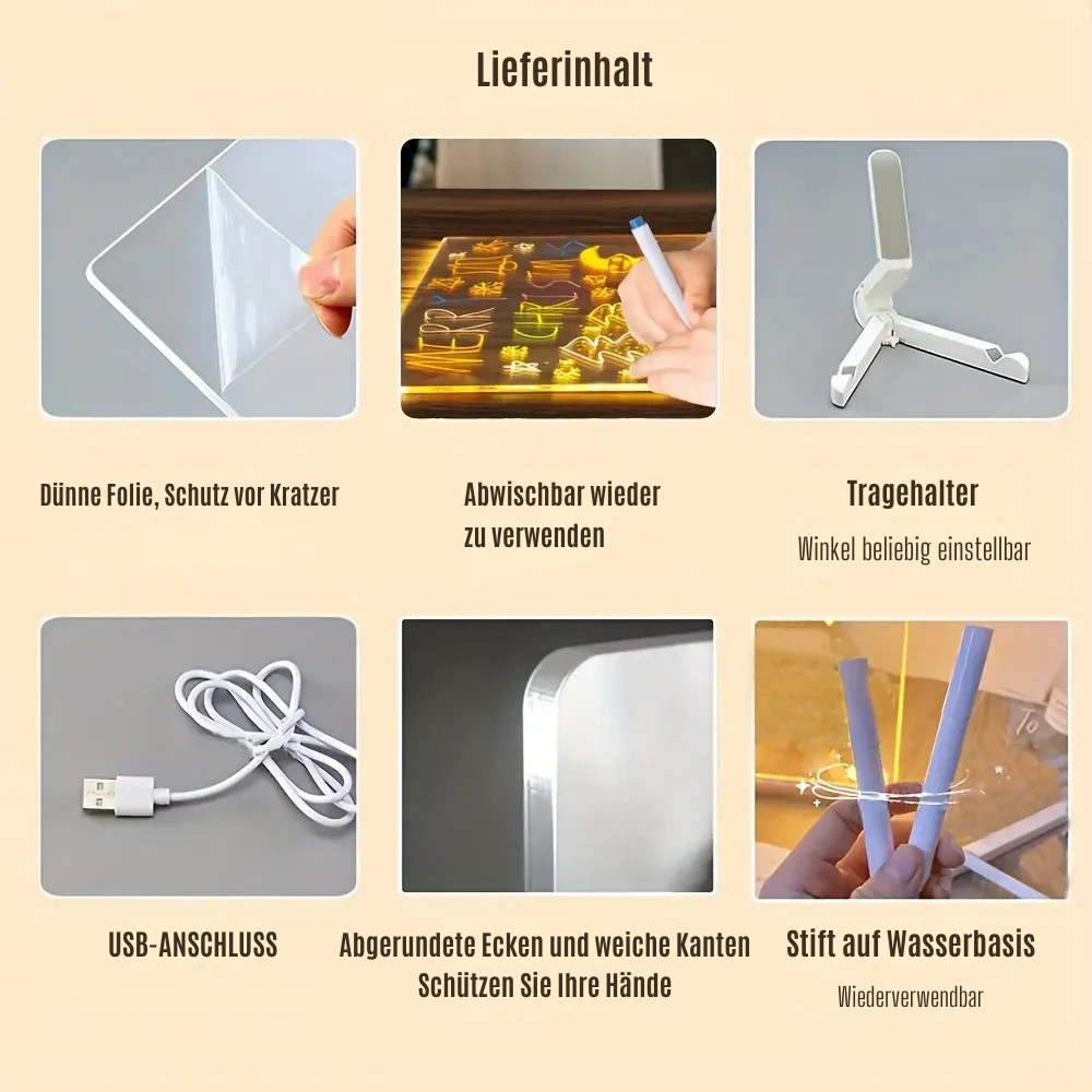 LumiArt LED-Zeichentafel | Kreative Zeichentafel für brillante Kunstwerke