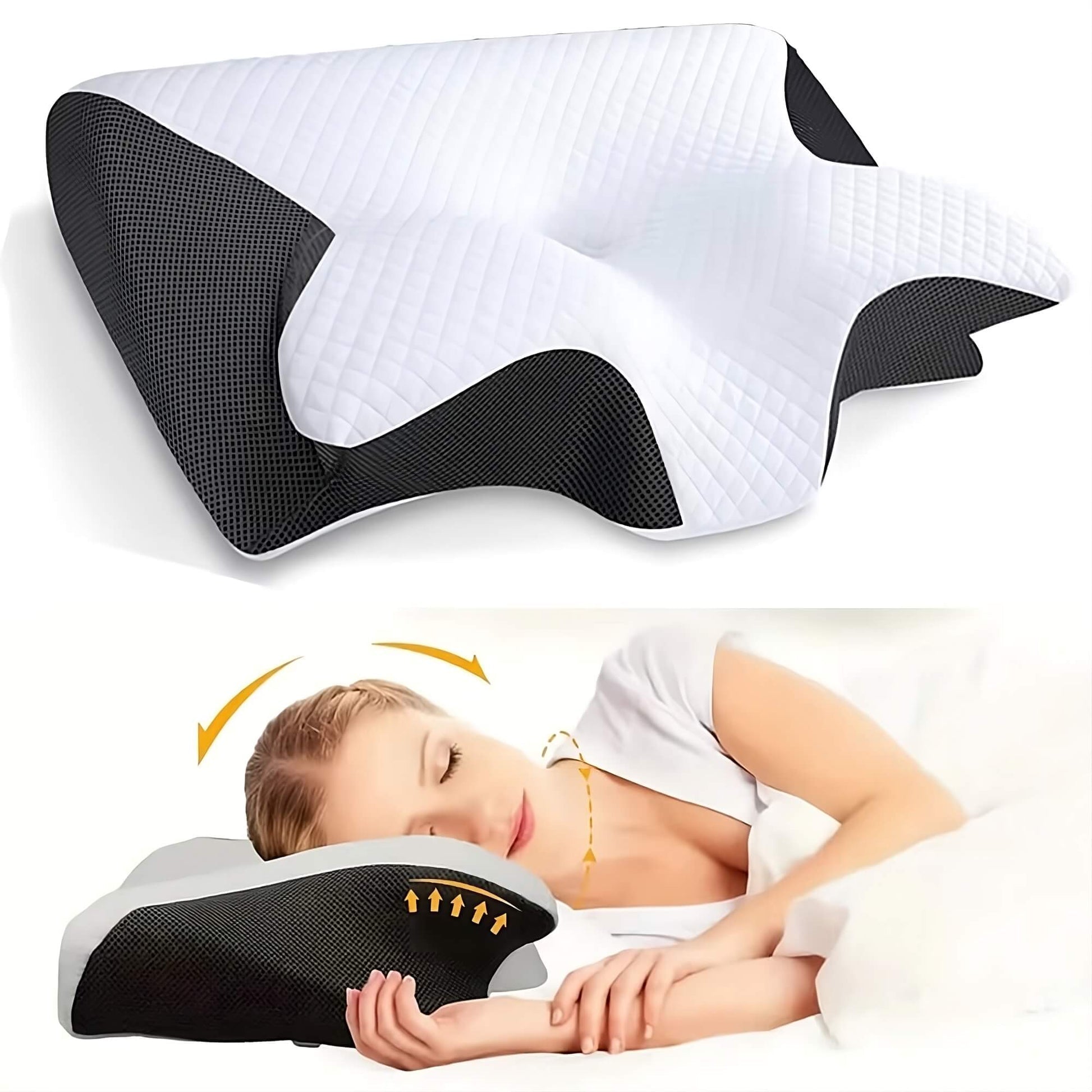 Orthopäisches Kissen | Ergonomische Unterstützung für Nacken und Rücken | Memory Foam