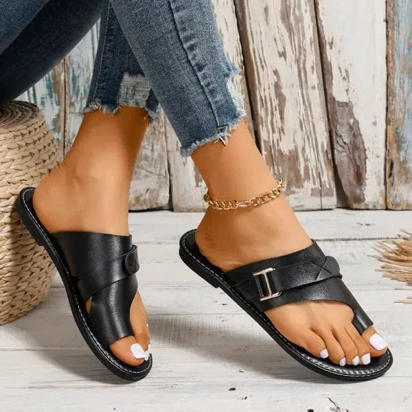 Frauen Orthopädische Hallux Valgus Korrektur Leder Sandalen