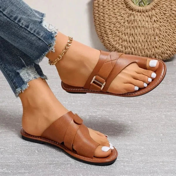 Frauen Orthopädische Hallux Valgus Korrektur Leder Sandalen